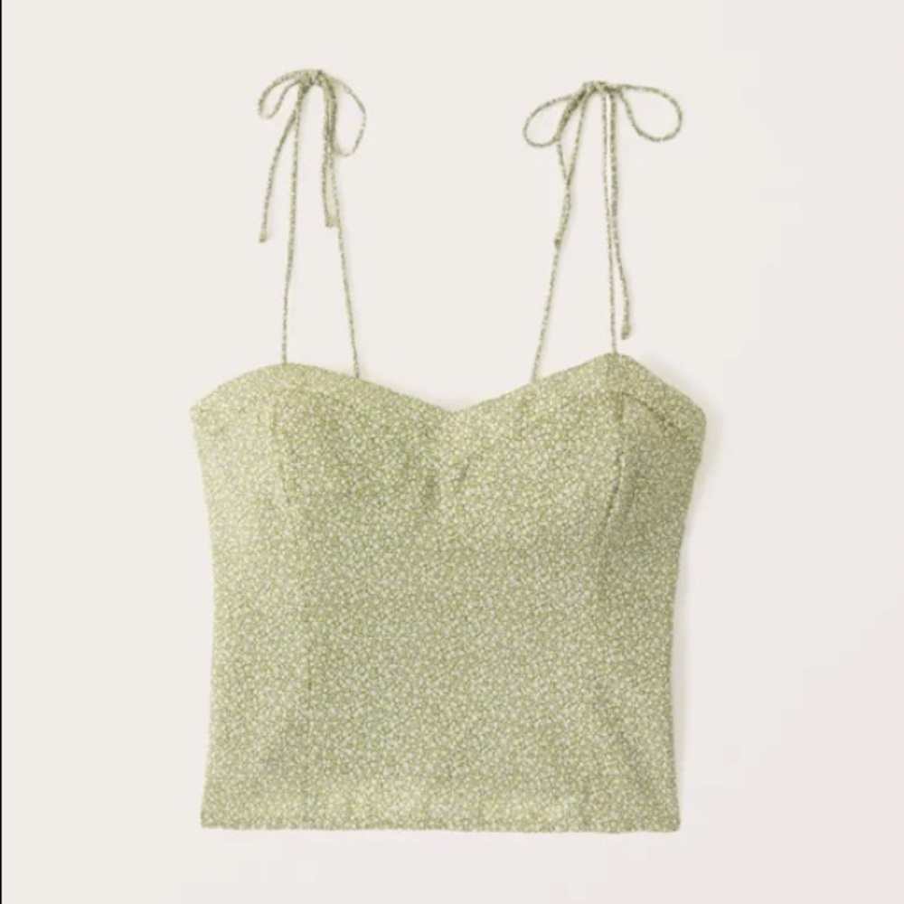 Abercrombie & Fitch Green Top (2021) - size small, perfect condition, straps tie